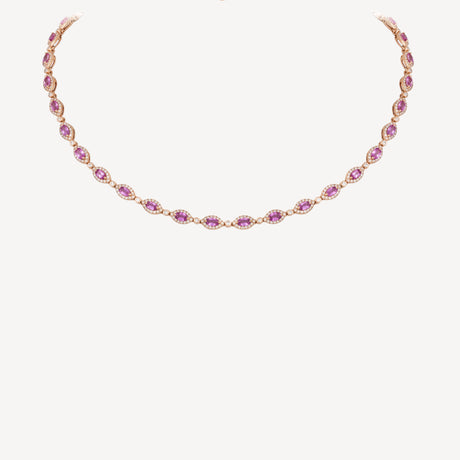 Collier Blush Rivière Marquise en or rose serti de diamants – Maison Paillard