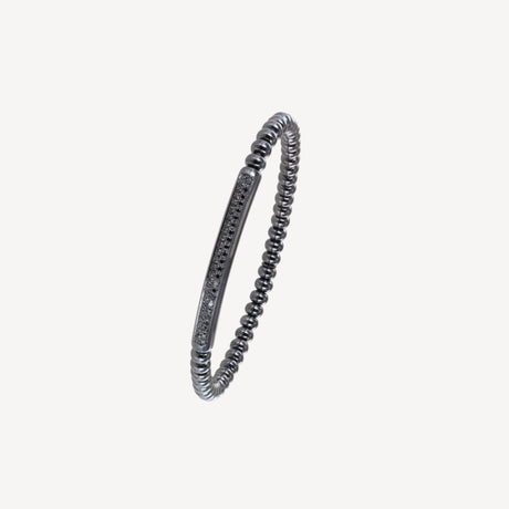 Bracelet Boule Elastique Noir serti de diamants – Maison Paillard