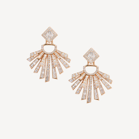 Boucles d'oreilles Diva en or rose serties de diamants – Maison Paillard