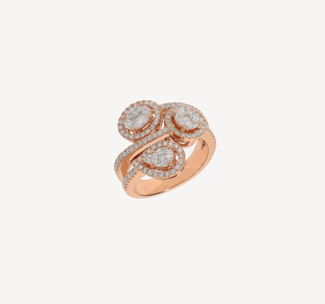Bague Kath Mosaic en or rose sertie de diamants – Maison Paillard