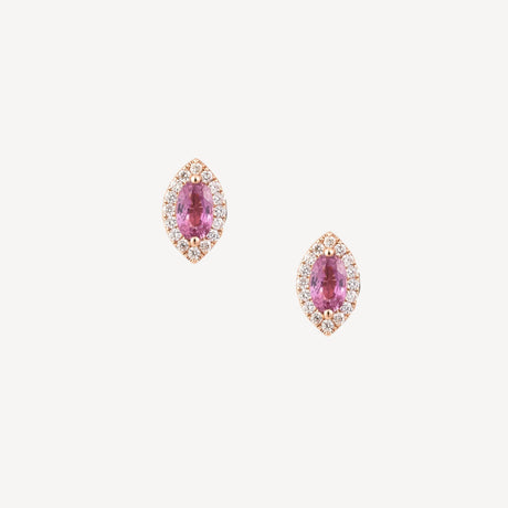 Boucles d'oreilles Carlotta Puces Marquises en or rose serties de rubis – Maison Paillard