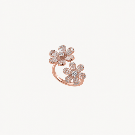 Bague Lady Bloom en or rose sertie de diamants – Maison Paillard