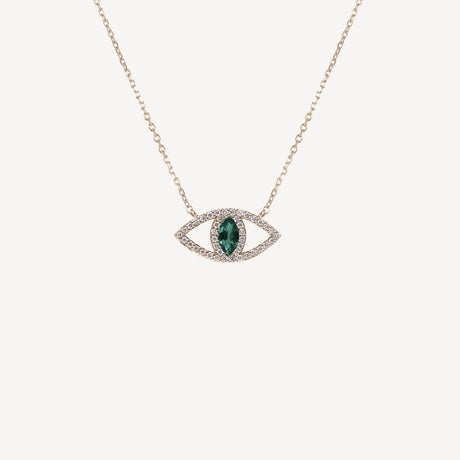 Collier Le Protecteur Émeraude en or jaune serti de diamants et émeraudes, collection Veronika Loubry x Paillard – Maison Paillard