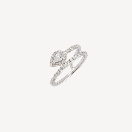 Bague Diana Poire en or blanc sertie de diamants – Maison Paillard
