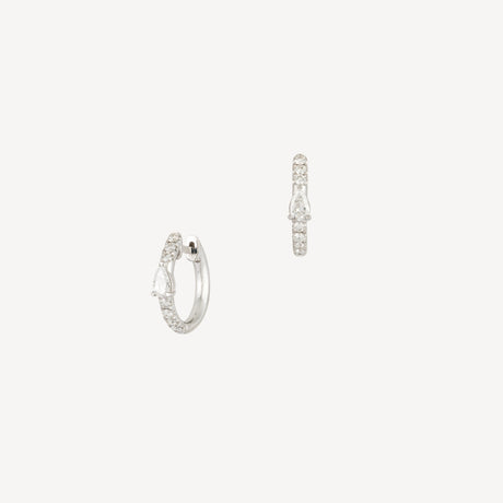 Boucles d'oreilles Slide Poire en or blanc serties de diamants – Maison Paillard