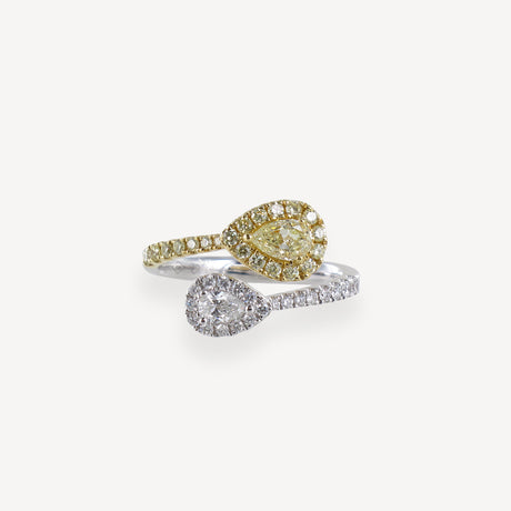 Bague Luz Toi & Moi en or blanc et or jaune sertie de diamants – Maison Paillard