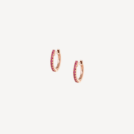 Boucles d'oreilles Slide Saphirs Roses en or rose serties de saphirs – Maison Paillard