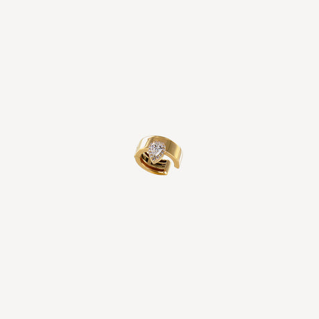 Boucles d'oreilles Clip Poire en or jaune serties de diamants – Maison Paillard