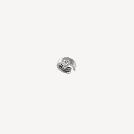 Boucles d'oreilles Clip Poire en or blanc serties de diamants – Maison Paillard