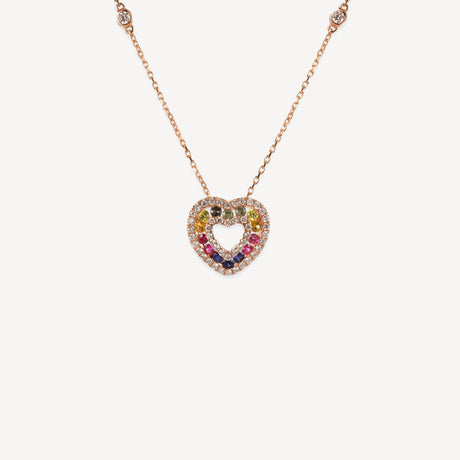Collier Heartbow en or rose serti de diamants – Maison Paillard