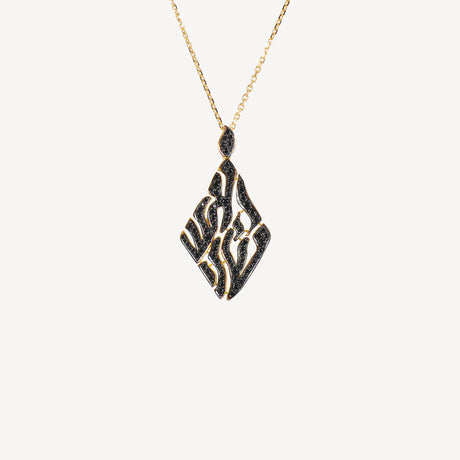 Collier Nahman Diamants Noirs or en or jaune serti de diamants – Maison Paillard