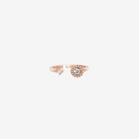 Bague Bonnie Toi & Moi en or rose sertie de diamants – Maison Paillard