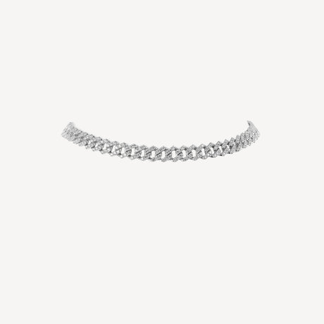 Collier Choker Maillons en or blanc serti de diamants – Maison Paillard