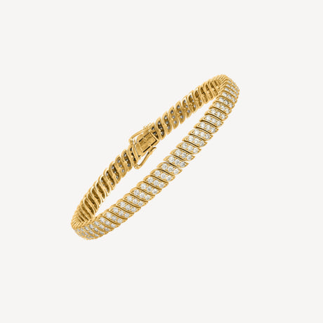 Bracelet Torsade Souple en or jaune serti de diamants – Maison Paillard