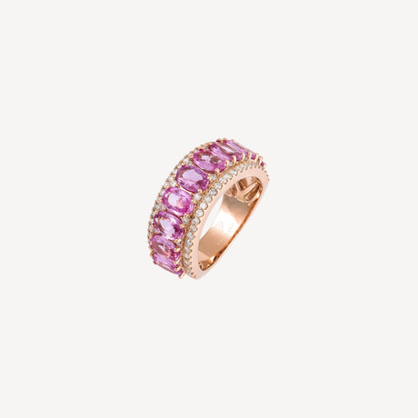 Bague Lush en or rose sertie de diamants et saphirs – Maison Paillard