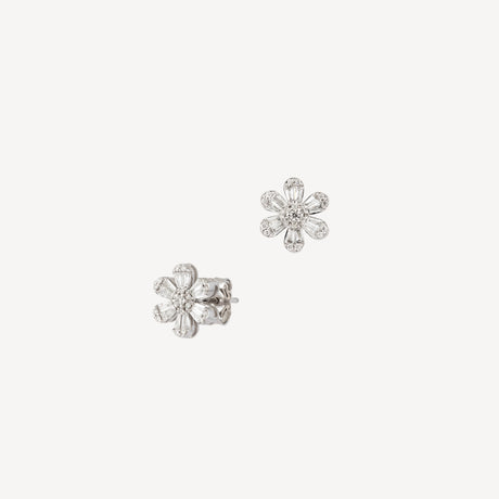 Boucles d'oreilles Lady Bloom Puces en or blanc serties de diamants – Maison Paillard