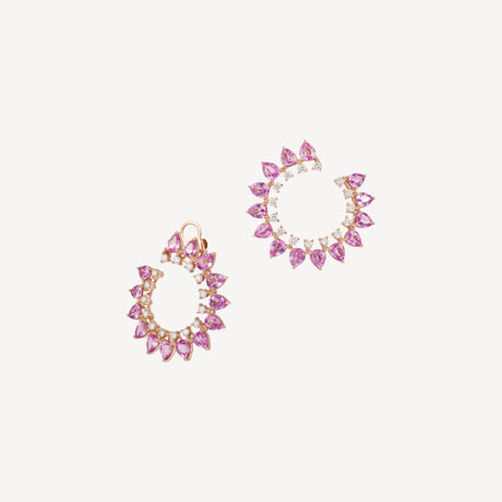 Boucles d'oreilles Lueur Poudree en or rose serties de diamants – Maison Paillard