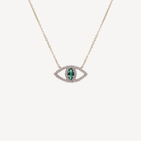Collier Le Protecteur Émeraude en or rose serti de diamants et émeraudes, collection Veronika Loubry x Paillard – Maison Paillard