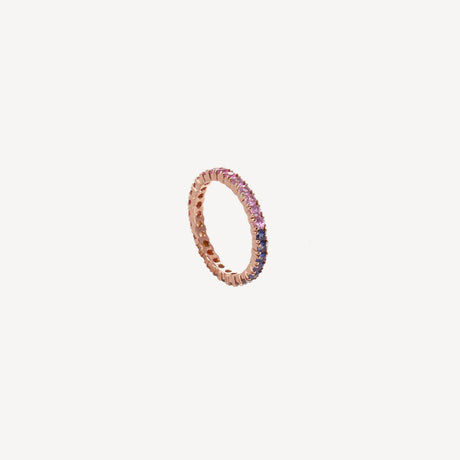Alliance Bali Rainbow en or rose sertie de saphirs – Maison Paillard