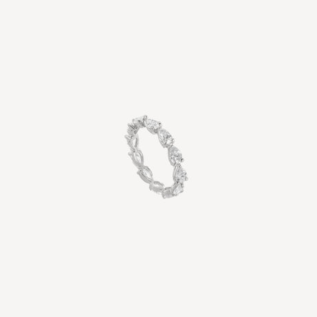 Alliance Poire en or blanc sertie de diamants – Maison Paillard