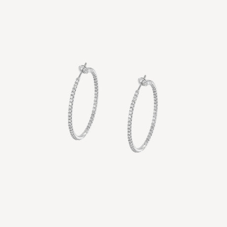 Boucles d'oreilles Angelina en or blanc serties de diamants – Maison Paillard