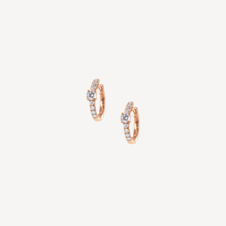 Boucles d'oreilles Slide Brillants en or rose serties de diamants – Maison Paillard