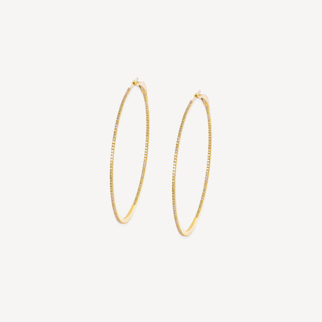Boucles d'oreilles Hoops en or jaune serties de diamants – Maison Paillard