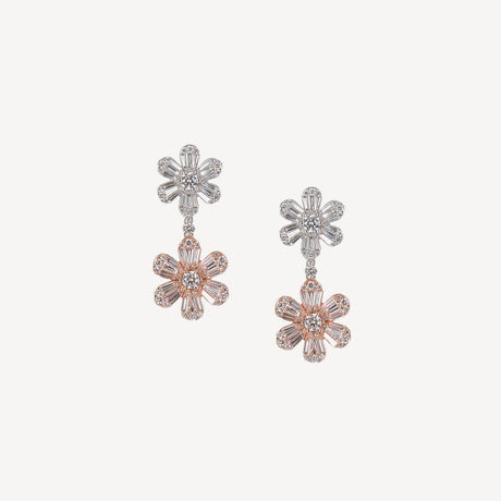 Boucles d'oreilles Lady Bloom / en or rose et or blanc serties de diamants – Maison Paillard