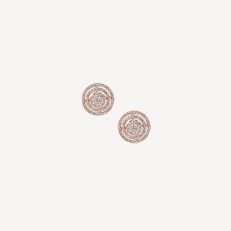 Boucles d'oreilles Lea en or rose serties de diamants – Maison Paillard