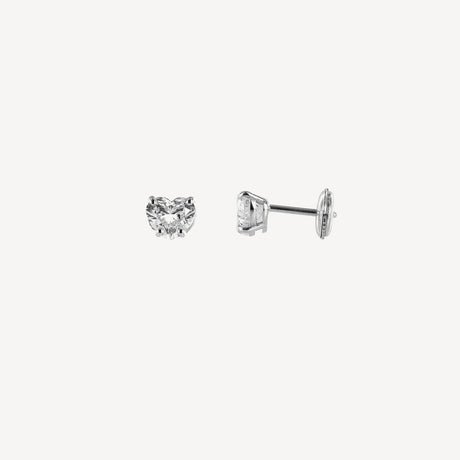 Boucles d'oreilles Pure Coeur en or blanc serties de diamants – Maison Paillard