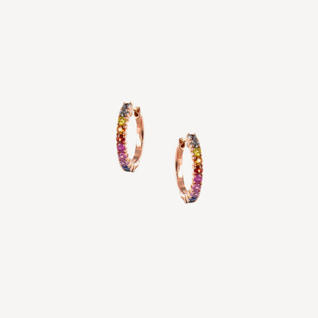 Boucles d'oreilles Rio en or rose serties de diamants – Maison Paillard