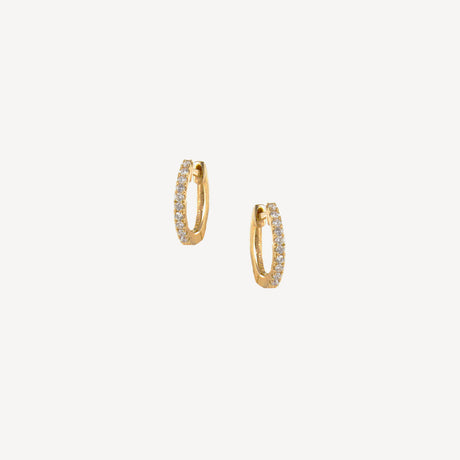 Boucles d'oreilles Slide en or jaune serties de diamants – Maison Paillard
