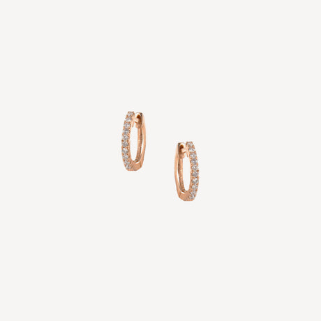 Boucles d'oreilles Slide en or rose serties de diamants – Maison Paillard