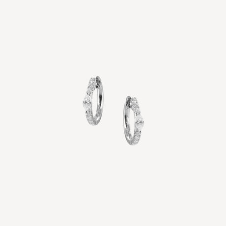 Boucles d'oreilles Slide Marquise en or blanc serties de diamants – Maison Paillard