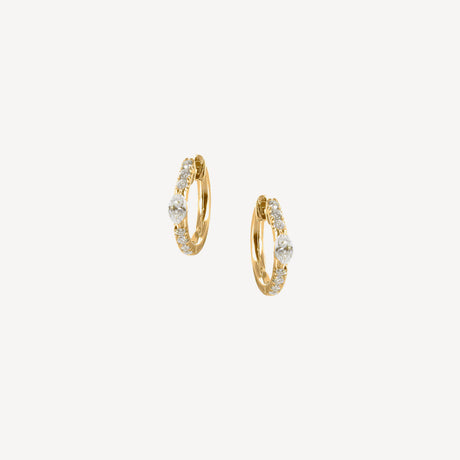 Boucles d'oreilles Slide Marquise en or jaune serties de diamants – Maison Paillard