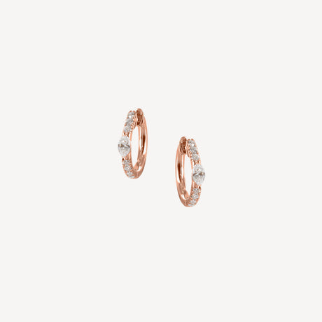 Boucles d'oreilles Slide Marquise en or rose serties de diamants – Maison Paillard