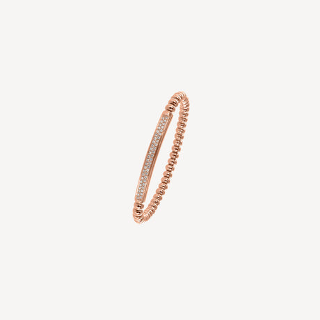Bracelet Boule Elastique en or rose serti de diamants – Maison Paillard