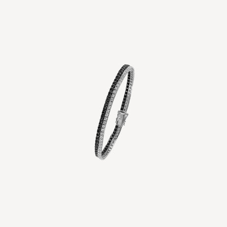 Bracelet Double et Noir en or blanc serti de diamants – Maison Paillard