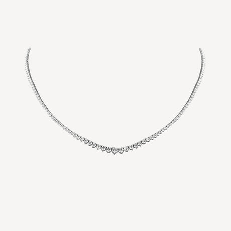 Collier Alyssia Rivière Dégradé 3 Griffes en or blanc serti de diamants – Maison Paillard