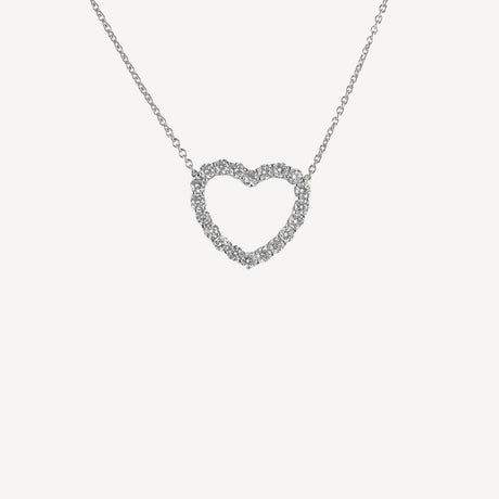 Collier My Heart GM en or blanc serti de diamants – Maison Paillard