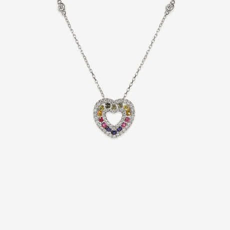 Collier Heartbow en or blanc serti de diamants – Maison Paillard