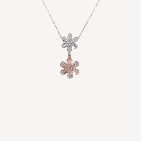 Collier Lady Bloom Pendant et en or rose et or blanc serti de diamants – Maison Paillard