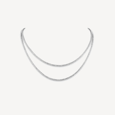 Collier Rivière Double en or blanc serti de diamants – Maison Paillard