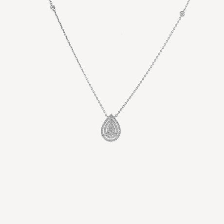Collier Secret Poire en or blanc serti de diamants – Maison Paillard