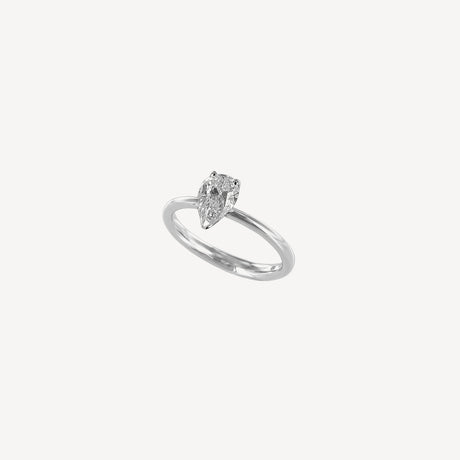 Solitaire Poire 1ct en or blanc serti de diamants – Maison Paillard