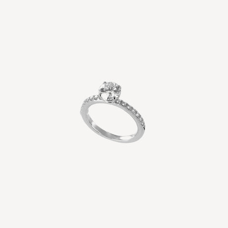 Solitaire Poeme en or blanc serti de diamants – Maison Paillard