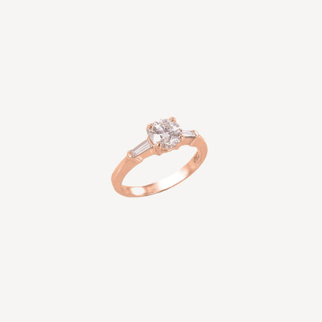 Solitaire Sienna en or rose serti de diamants – Maison Paillard