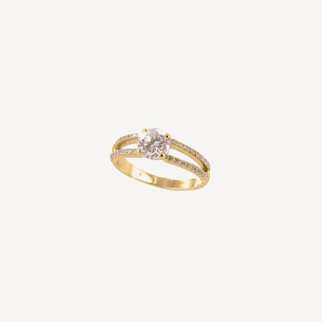 Solitaire Valentina en or jaune serti de diamants – Maison Paillard