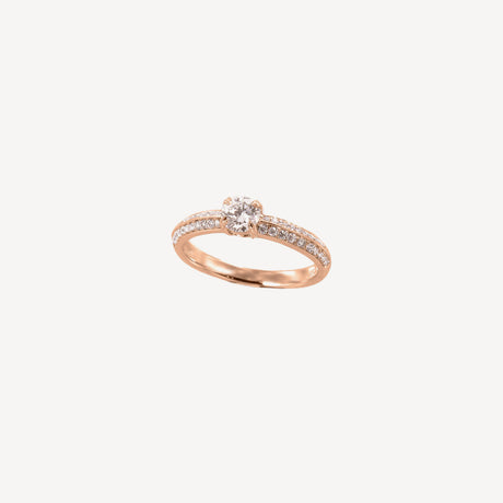 Solitaire Violette en or rose serti de diamants – Maison Paillard