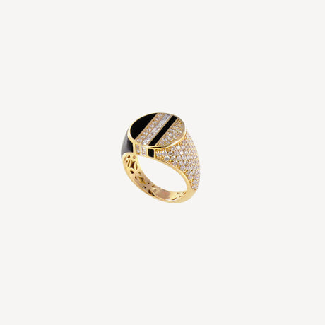 Bague Candy Full Black en or rose sertie de diamants – Maison Paillard